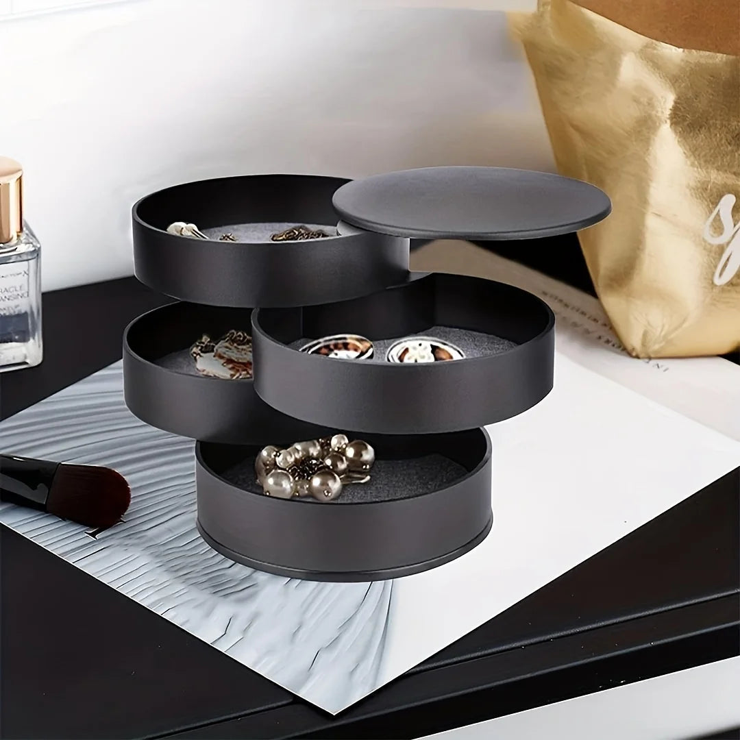 Multi-Layer Desktop Organizer with Lid - Perfect for Jewelry, Makeup & Hair Accessories Storage, Utility Hooks Oasis Select