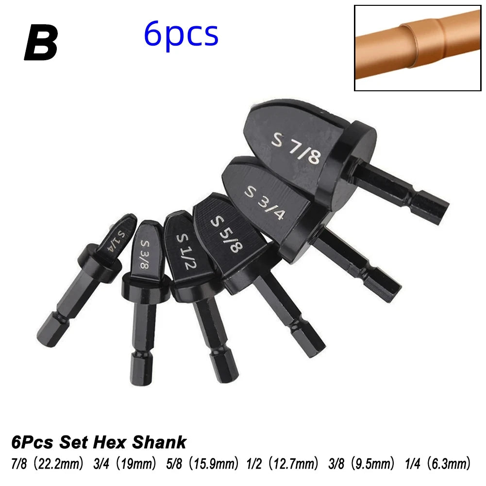 5/6/11PCS Tube Pipe Expander Copper Tube Hex Shank Pipe Expander for Air Conditione Swaging Pipe Flaring Takeover Repair Tool Oasis Select B 6Pcs Hex