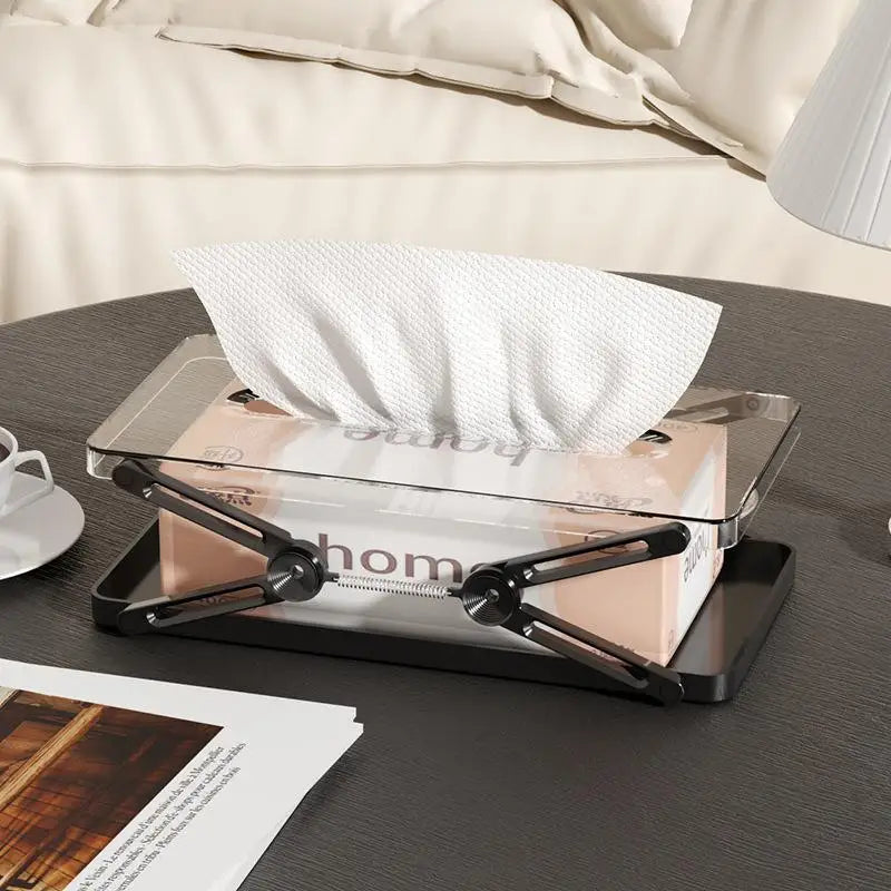 Practical Home Accessory: High, Spring-loaded Tissue Box for Desktop Use Oasis Select Black