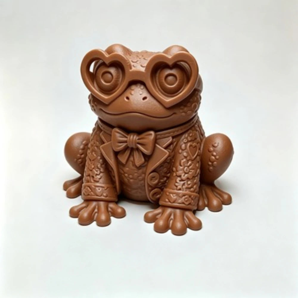 Gentleman Frog Garden Statue Bow Shaped Waterproof Outdoor Courtyard Lawn Desktop Decoration Flower Pot Landscape Decoration Oasis Select Brown