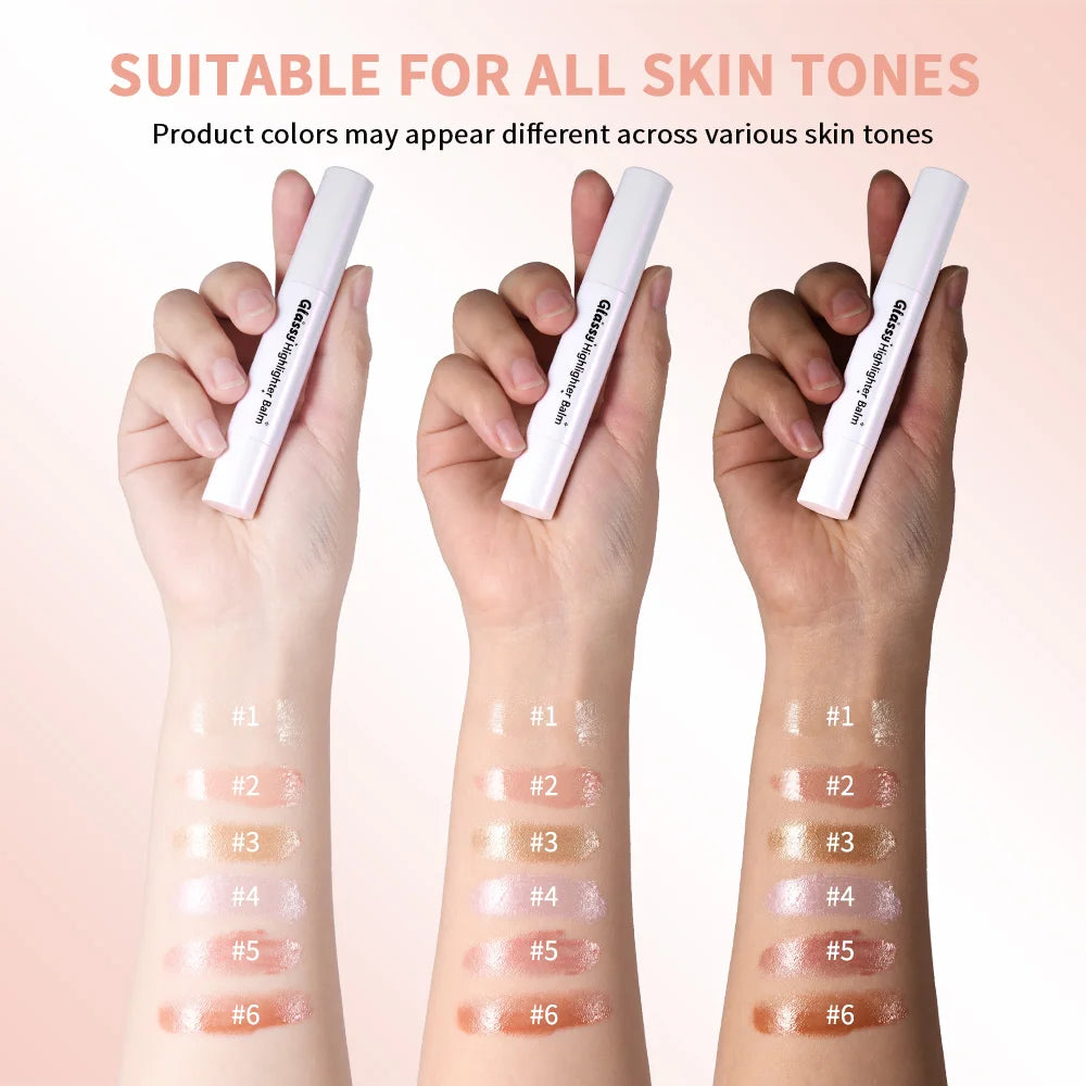 Glassy Highlighter Balm Brighten Complexion Deep Hydration Long Lasting Wear Highlighting Cream Eye Cheek Lip Body Glossy Pen Oasis Select