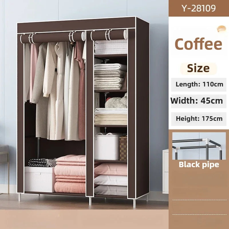 Multi-functional Simple wardrobe storage Firm and durable storage Stylish, simple and mical non-woven wardrobe Durable Oasis Select brown