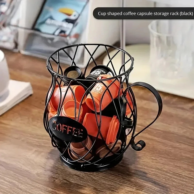 Metal Coffee Pod Organizer Holder – Large Capacity Countertop Coffee Pod Organizer Oasis Select