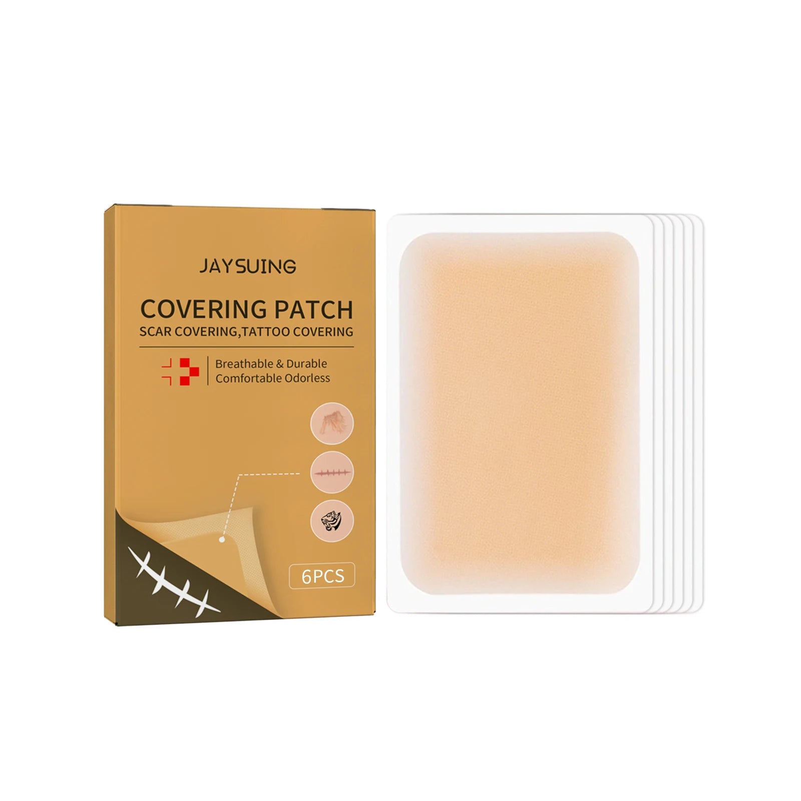 Jaysuing Scar & Tattoo Cover Patches – Waterproof Concealer 6pk Body Concealer Patch Oasis Select 6 PCS 6 patchs