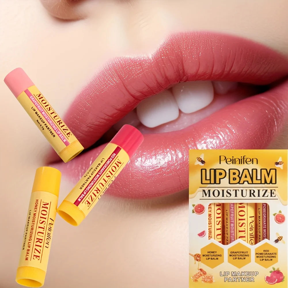 Milk Jelly Lip Balm Lip Moisturizing Fruit Moisturizing Lip Balm 3 Pieces/Set-1 Set Oasis Select