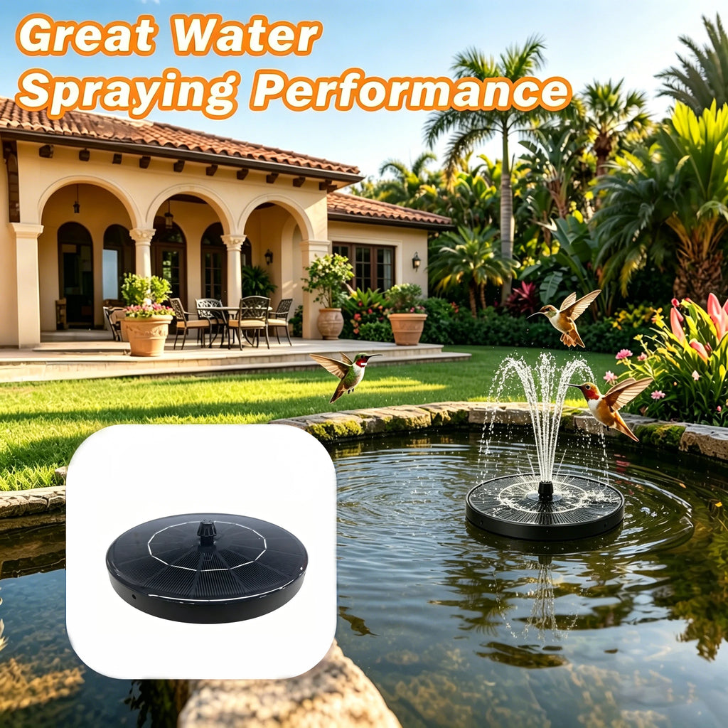 2.8W Outdoor Solar Fountain with 4 Nozzles and 4 Crash Bars, Solar Water Fountain Pump Suitable For DIY Garden Pond Bird Bath Oasis Select