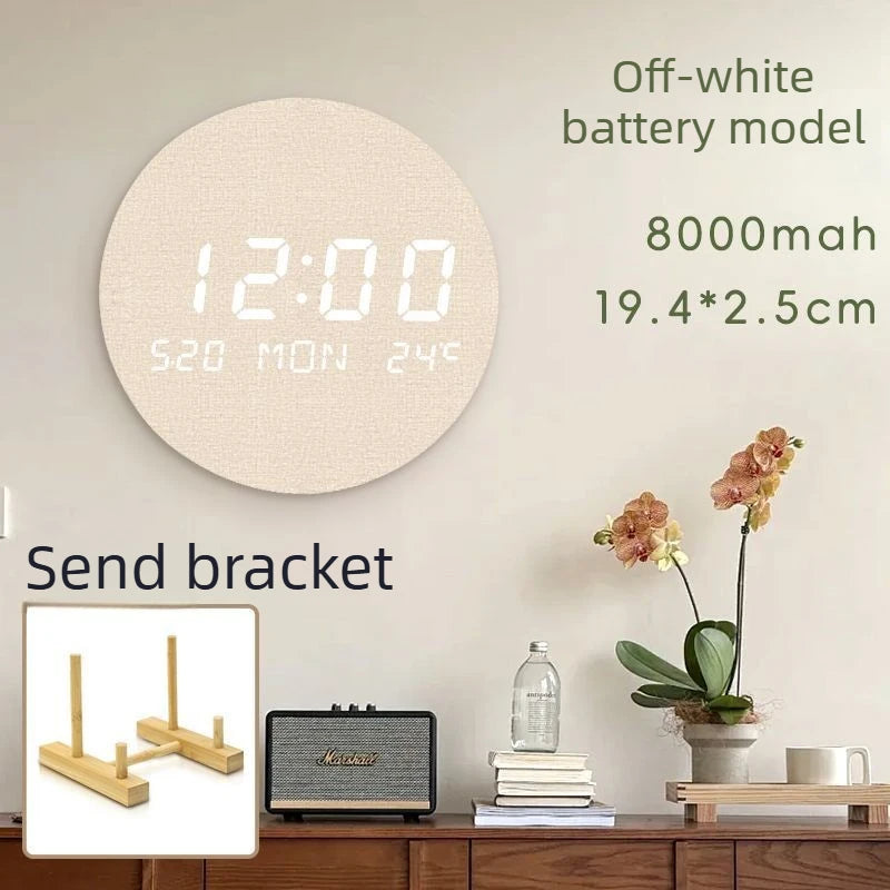 Silent Wall Clock Non-Ticking Home Decor Clock Modern Simple Digital Clock for Living Room Bedroom Wall Clocks Oasis Select storage battery 3