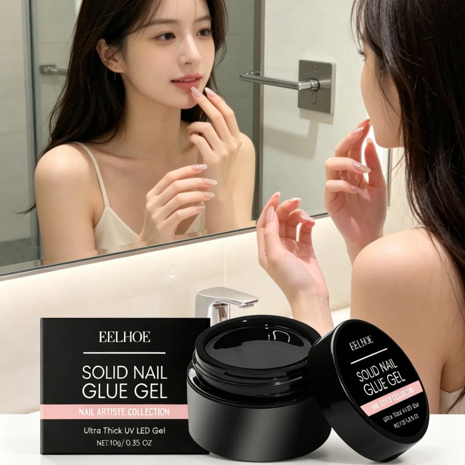 EELHOE Solid Nail Glue Gel – Strong Adhesion & Quick Drying Nail Glue Gel Oasis Select
