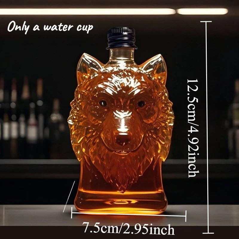Novelty Animal Shape Whiskey Decanter Creative Glass Liquor Bottle for Scotch Bourbon & Whiskey Bar Decor & Gift Oasis Select Wolf
