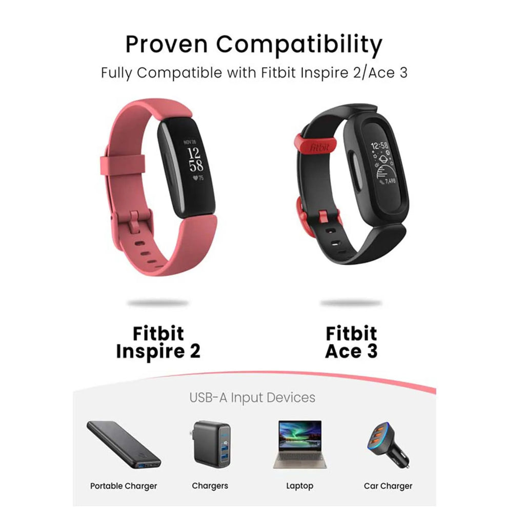 Charger for Fitbit Ace 3 / Inspire 2 Fitness Tracker, Replacement Charging Cable Cord Accessory for Fitbit Inspire 2 Oasis Select