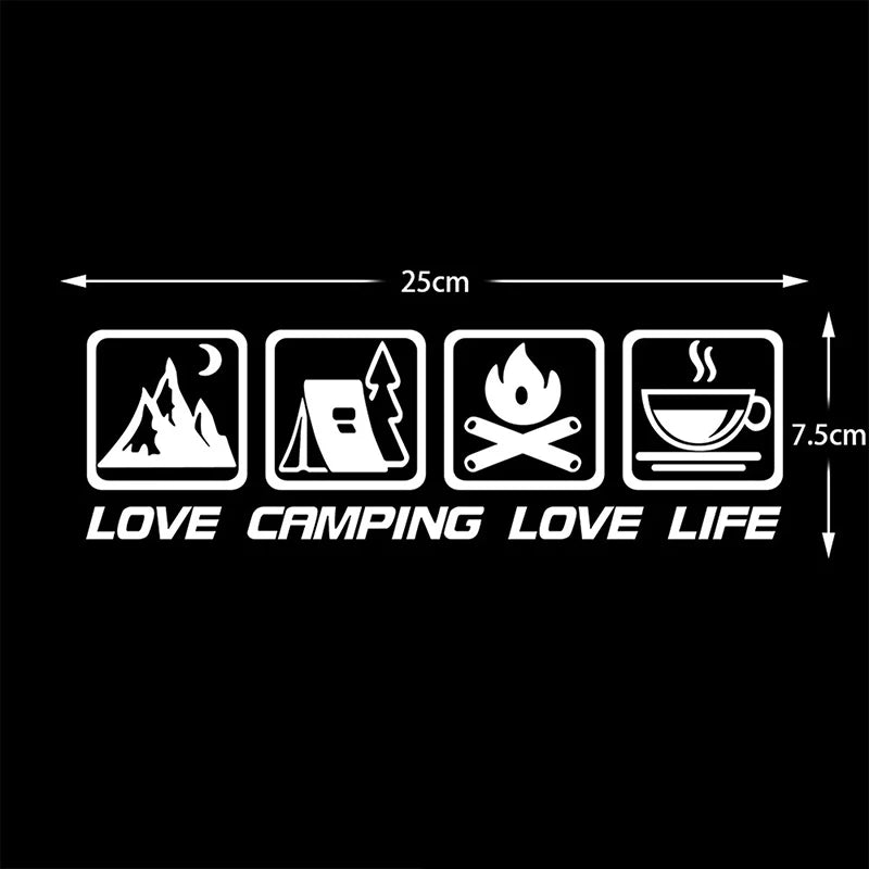 Love Camping, Love Life. Car Sticker Decoration Waterproof For Window And Bumper Stickers Of Cars, Trucks And Motorcycles Oasis Select B1