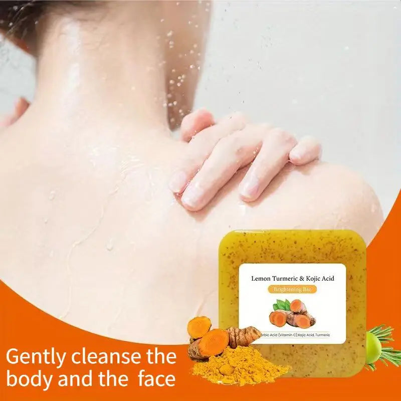 3PCS Christmas Lemon Curcumin Acid Soap, rich in turmeric lemon ingredients, gently cleanses the face and hands Oasis Select