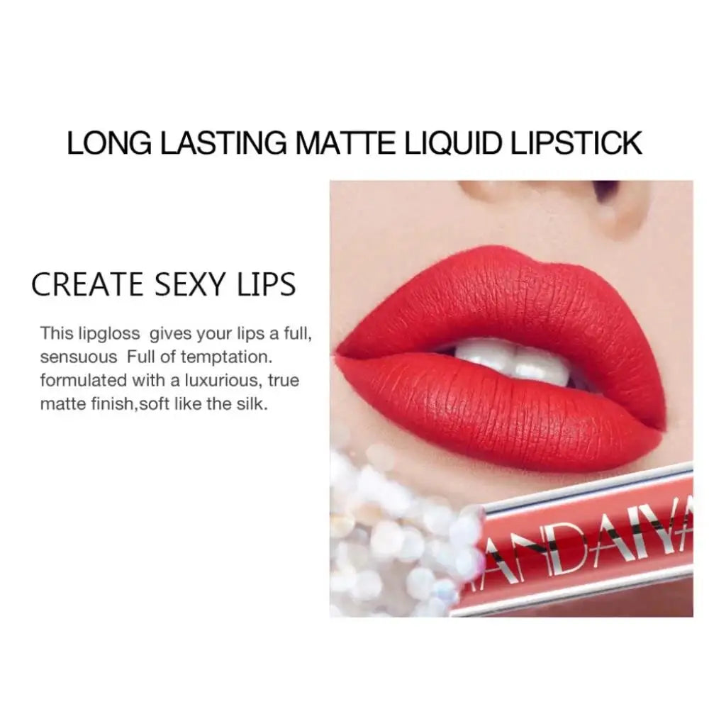 HANDAIYAN Matte Velvet Liquid Lipstick – 12 Shades, Waterproof