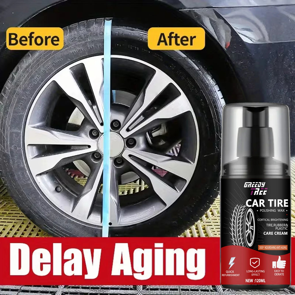Pure Black Tire Wax – Rubber, Plastic & Leather Shine 120ml