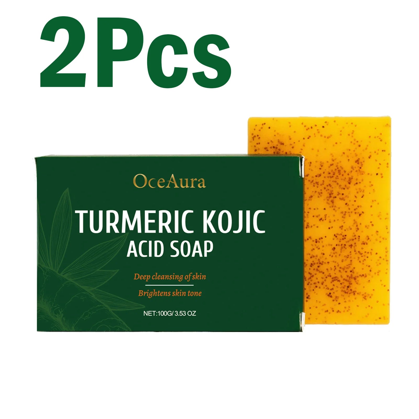OceAura Turmeric Kojic Acid Soap – Dark Spot Remover 100g Brightening Facial Soap Oasis Select 200g Boxed