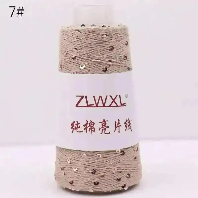 Sequin Cotton Yarn DIY Knitted Decoration Hand Crochet 400M