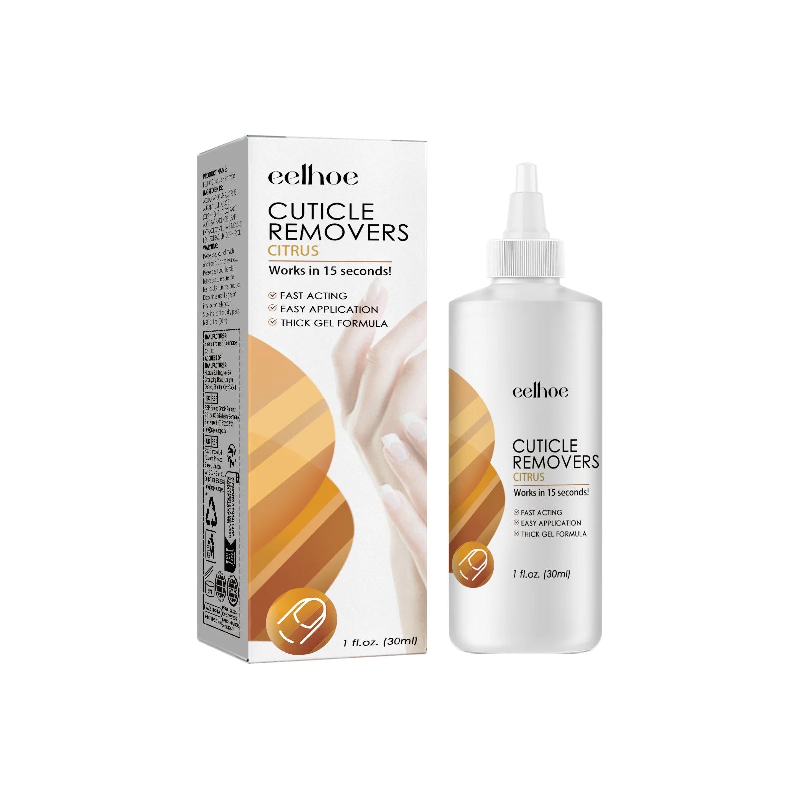 Citrus Cuticle Remover Gel Dead Skin Softener for Nail Care Improve Rough Damaged Nails Smooth Nourishing Care Liquid Oasis Select 30ml boxed