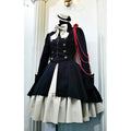 Medieval Gothic Lolita Dress – Vintage Ruffle Lace-Up Cosplay Gown Gothic Cosplay Dress Oasis Select Black L