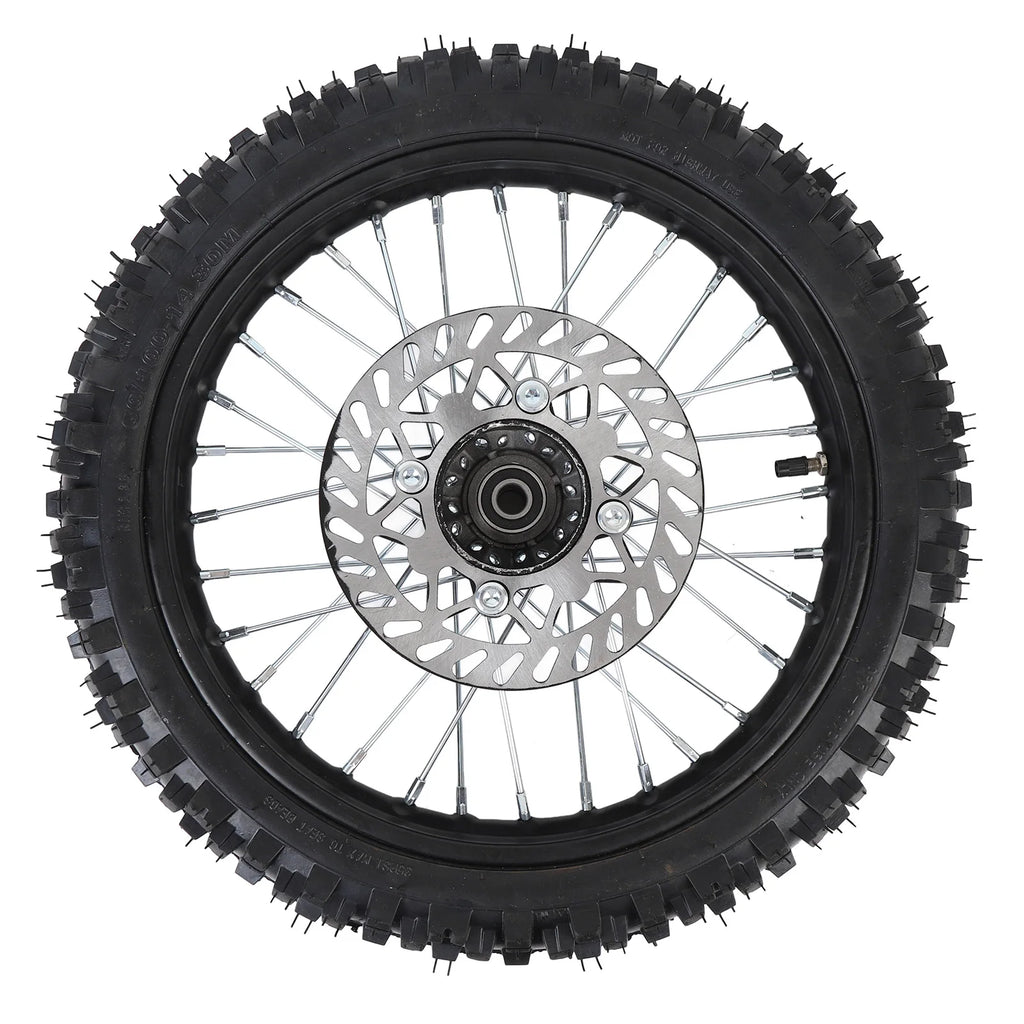 14 Inch Front Wheel Assembly Fit for 125 140 150 160cc Pit Dirt Bike with 15mm Rim Axle & Brake Rotor Oasis Select black