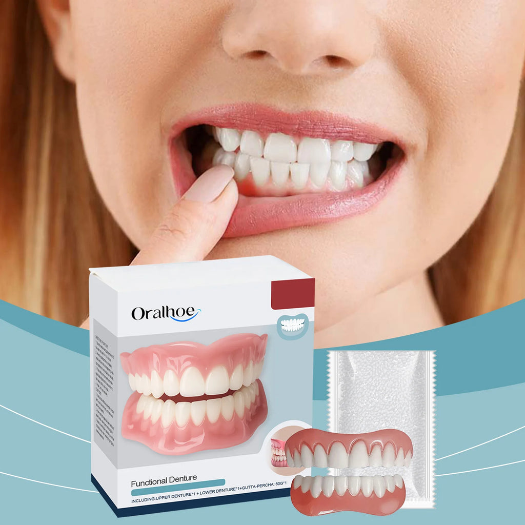Comfortable Smiling False Teeth Snap Veneers Denture Cover Gaps Stain