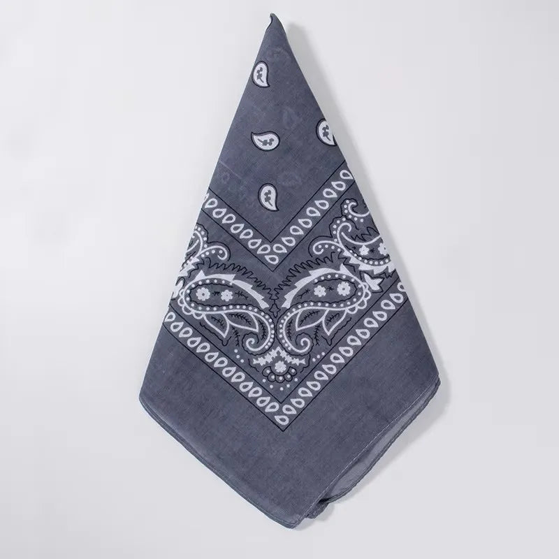1/4pcs Men Women Bandana Hairband Cowboy Mens Biker Sports Headwear Wrist Hairwrap Single Sided Head Wrap Scarf Paisley Oasis Select 1pcs Grey