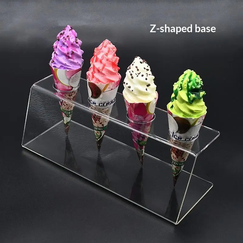 Transparent Acrylic Ice Cream Cone Holder Non-slip Base Dessert Rack 12 Slots for Bridal Shower Banquet Dessert Table Decor Oasis Select