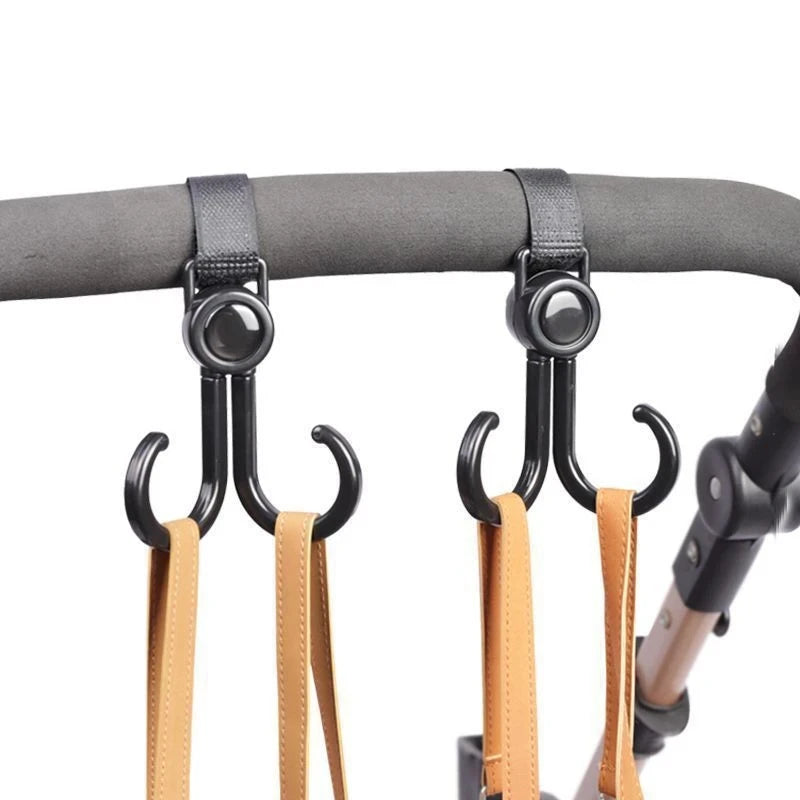 Double Hook Baby Stroller Hanger – 360° Rotation Organizer Stroller Hook Hanger Oasis Select