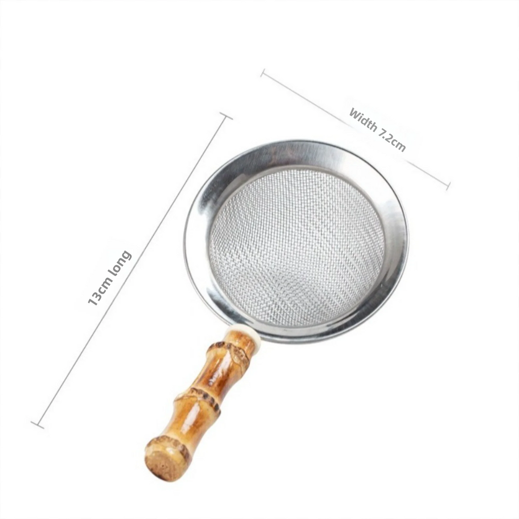 New Stainless Steel Matcha Sifter Very Fine Mesh Easy to Clean Fine Mesh Strainer Bamboo Rust-Proof Cocktail Sieve for Kitchen Oasis Select