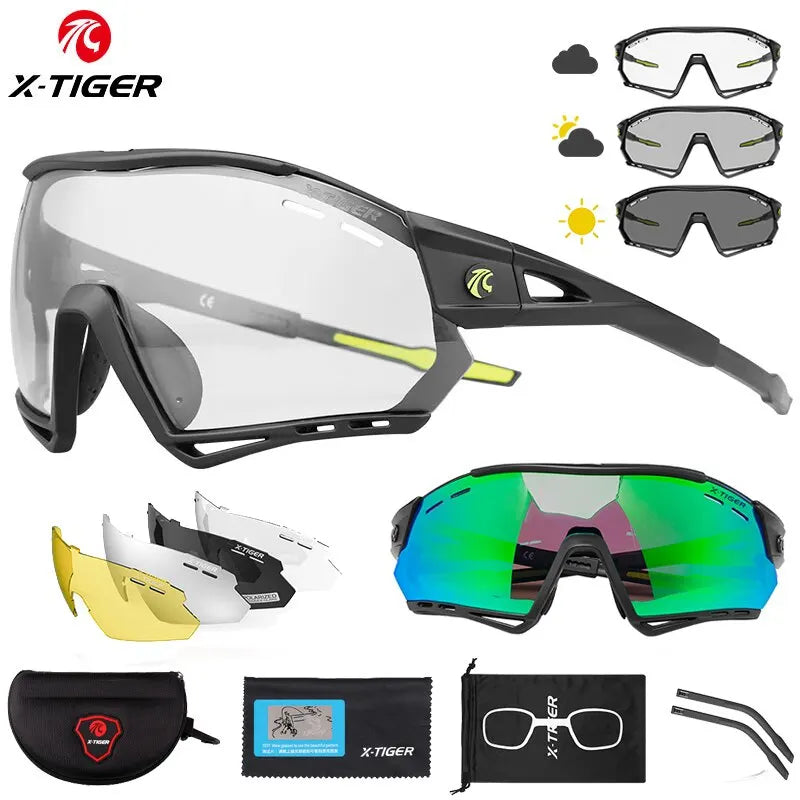 X-TIGER Photochromic Sports Sunglasses Bike Cycling Glasses Polarized UV400 Riding Driving Baseball Running Fishing Eyewear Oasis Select Colors 03