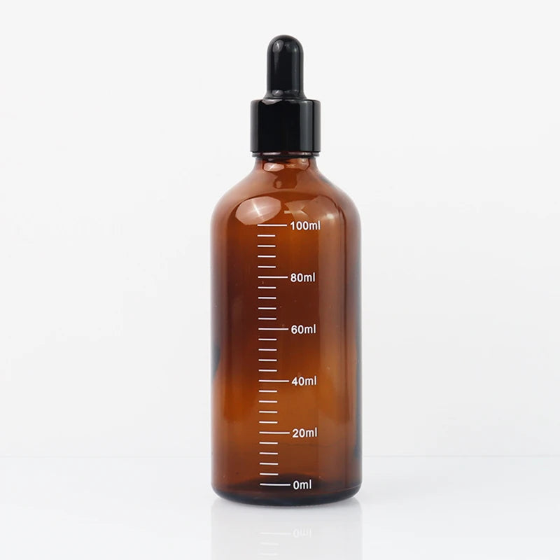 5ml-100ml Dropper Bottles With Scale Reagent Eye Drop Amber Glass Aromatherapy Liquid Pipette Bottle Refillable Bottles Travel Oasis Select