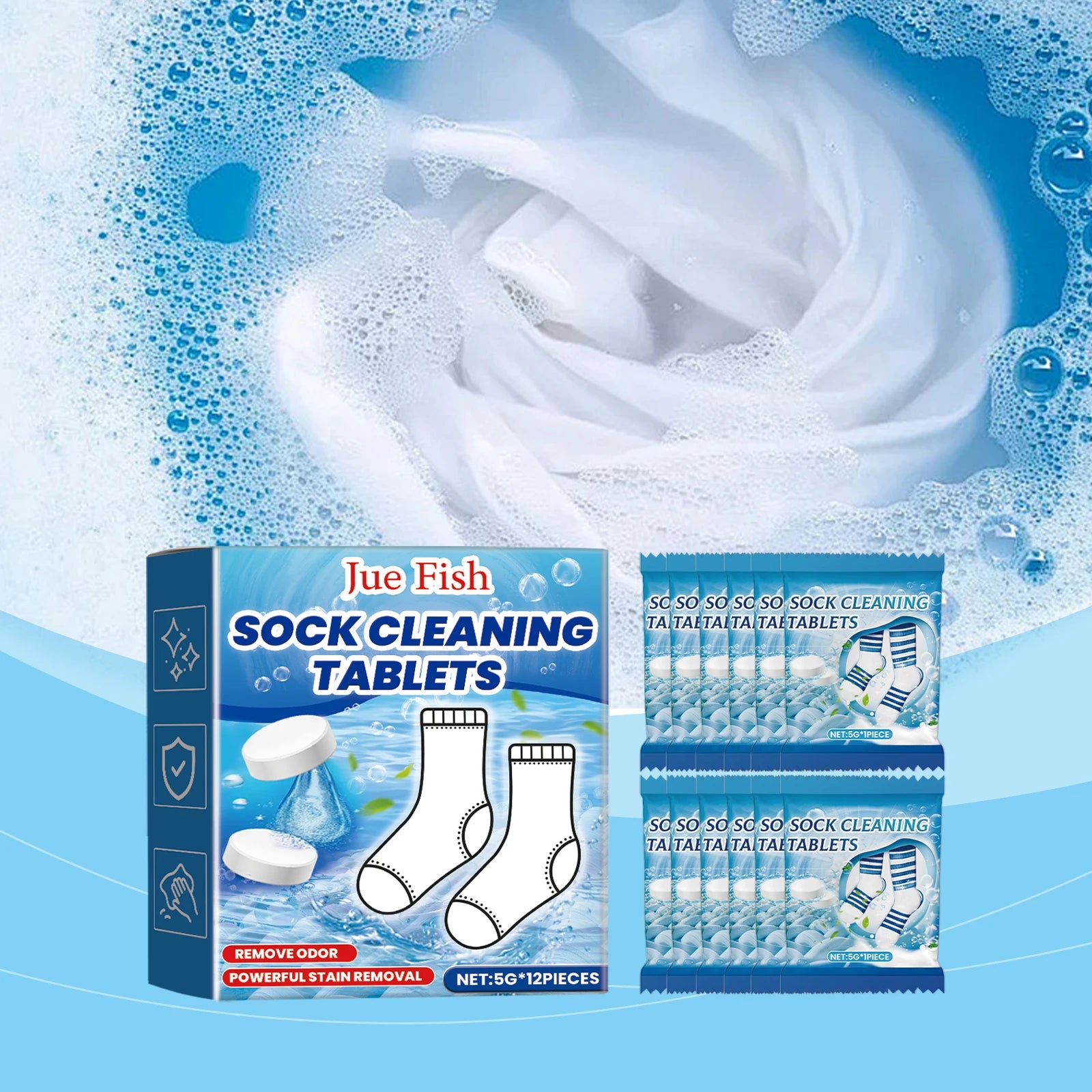 Jue Fish Sock Cleaning Effervescent Tablets Gently Clean Stubborn Stains And Stains Clean Fragrance White Sock Cleaning Tablets Oasis Select