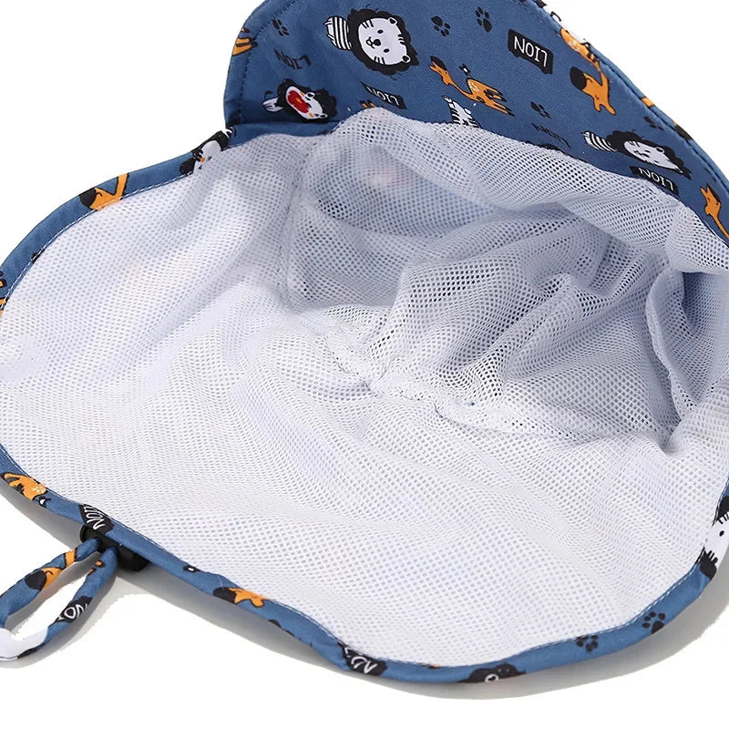 New Panama Summer Baby Bucket Hat for Boys Girls Cartoon Breathable Mesh Children's Beach Shawl Sun Hat Kids UV Protection Cap Oasis Select