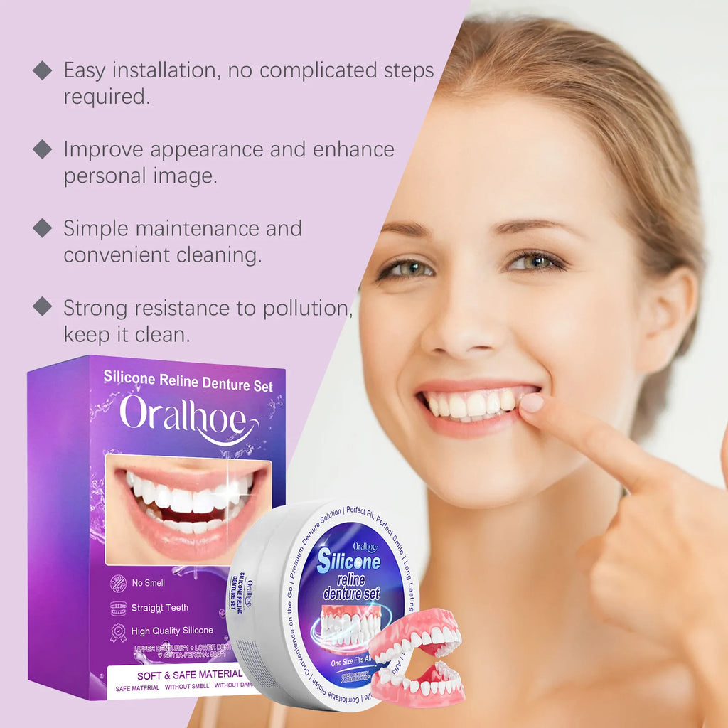 Oralhoe Silicone Temporary Denture Set – Natural Smile Fix Temporary Denture Set Oasis Select