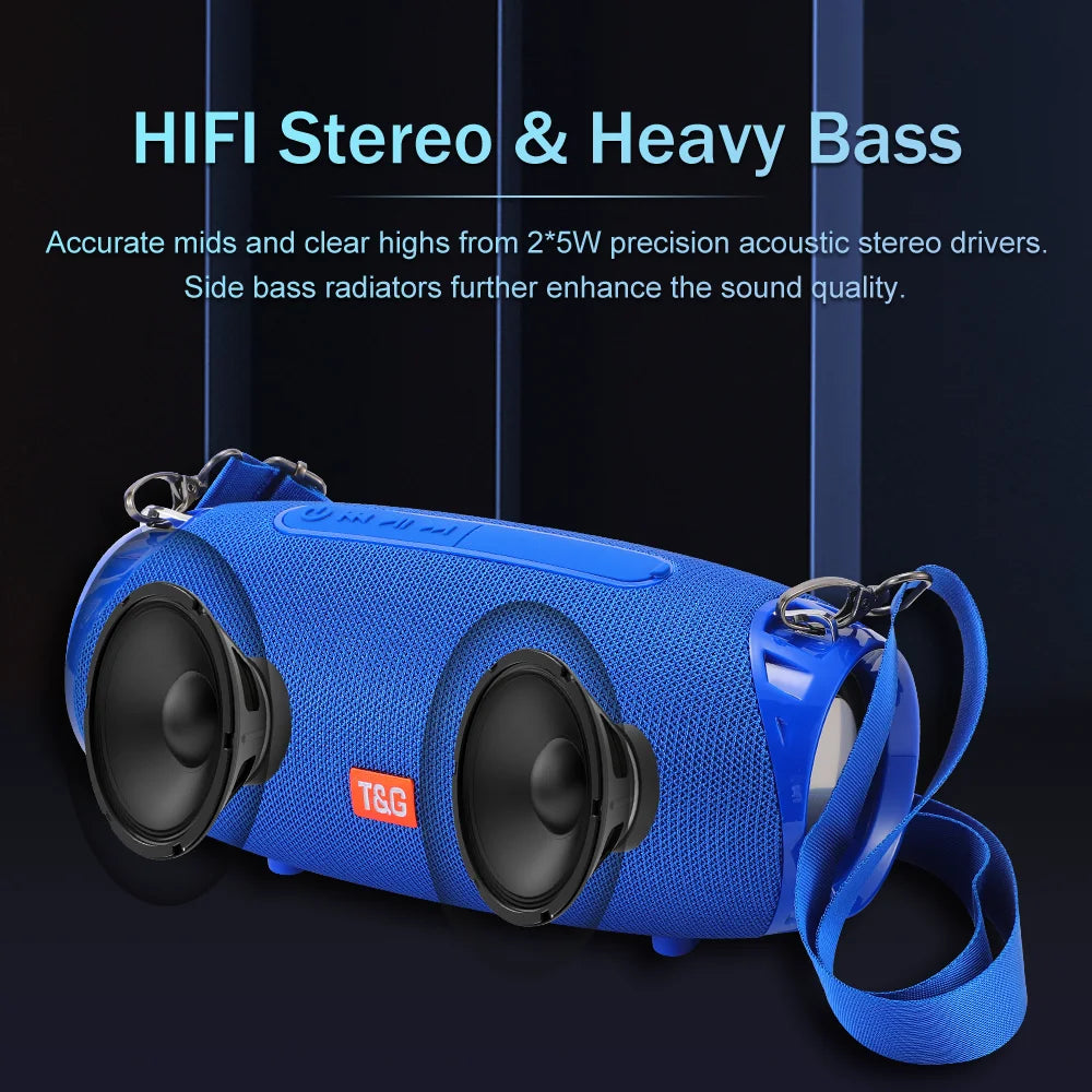 T&G TG534 10W Portable Bluetooth 5.3 Subwoofer Speaker & FM Radio