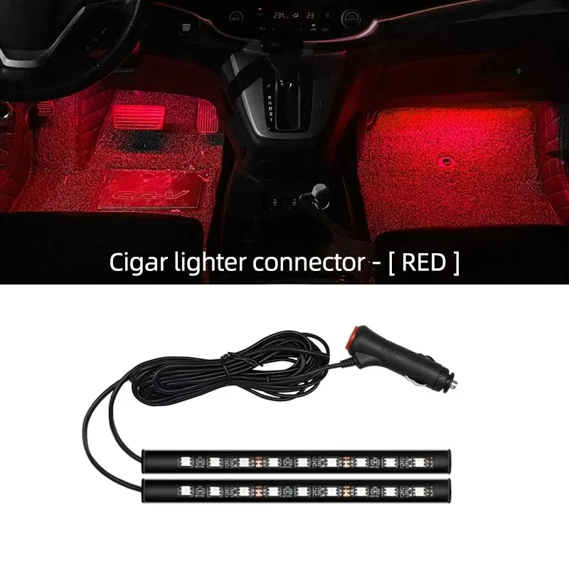 2-in-1 LED Car Neon Atmosphere Foot Light – USB & 12V