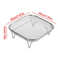 Air Fryer Rack Stainless Steel Stackable Grill Food Dehydrator Basket Air Fryer Accessory Cook Several Food Mesh Basket Oasis Select Square
