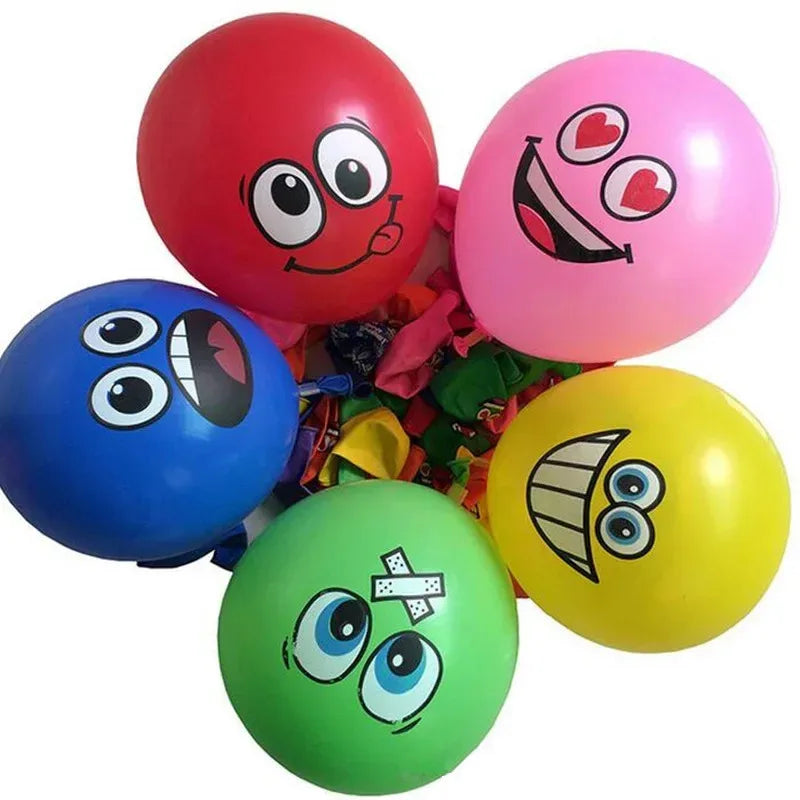 10-70Pcs 12inch Cute Funny Big Eyes Smiley face latex balloons Birthday Party decoration Inflatable balloon Baby Shower Globos Oasis Select