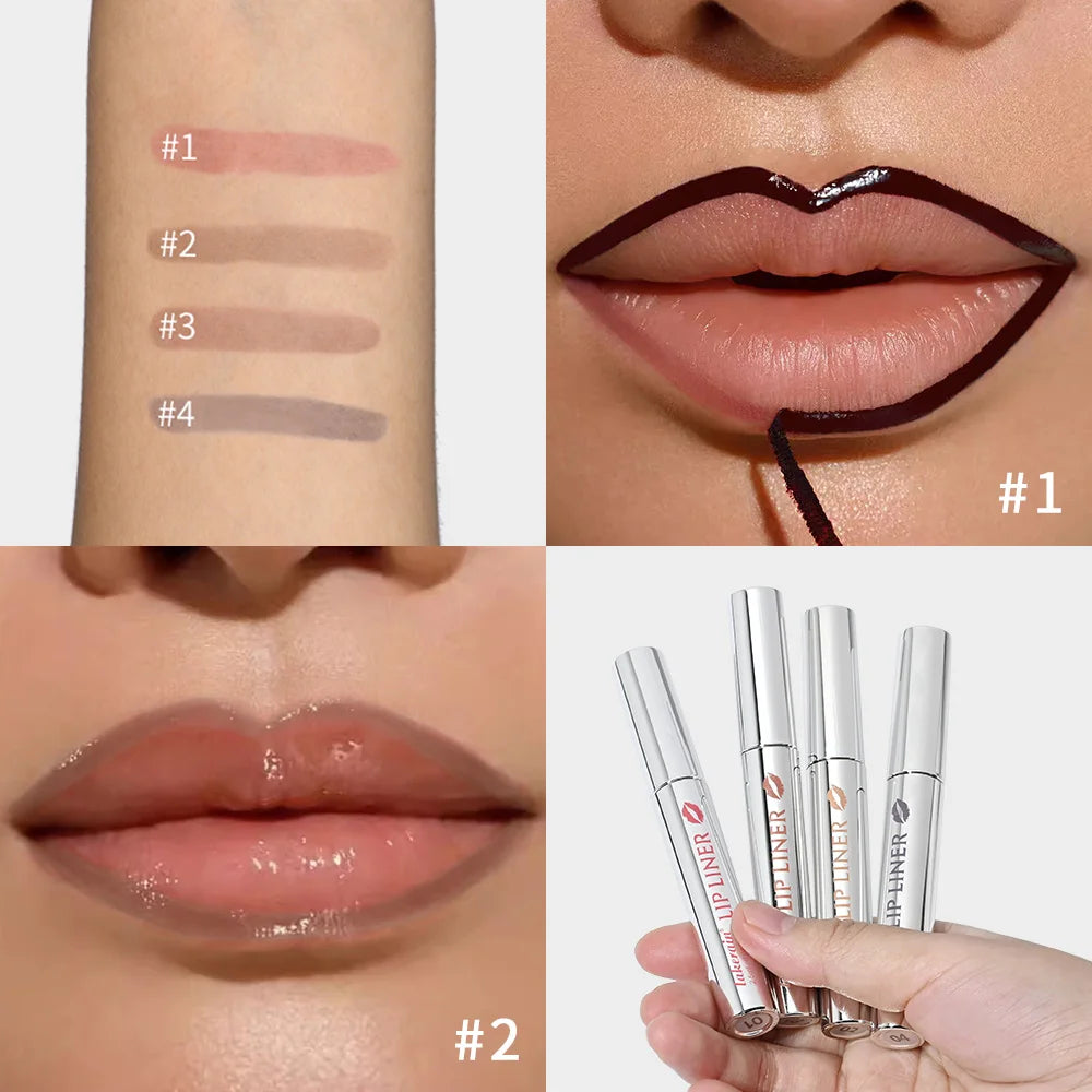 Waterproof Lip Liner Peel Off Tattoo Lipgloss Waterproof Long Lasting Matte Lip Tint Brown Contour Tear-off Lips Stain Cosmetics Oasis Select