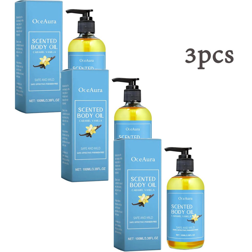 Vanilla Body Massage Oil Improve Moisturizing Relieve Stress Strengthen Nourishing Muscle Relaxing Body SPA Plant Essential Oils Oasis Select 300ml Boxed