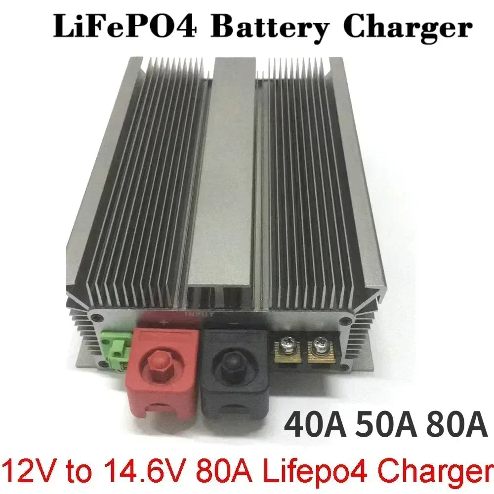 12V to 14.6V 40A-80A Lifepo4 Charger 10V-16V Battery Charger RVs Boat Car Dual Battery System for Lifepo4 Lithium Battery Oasis Select