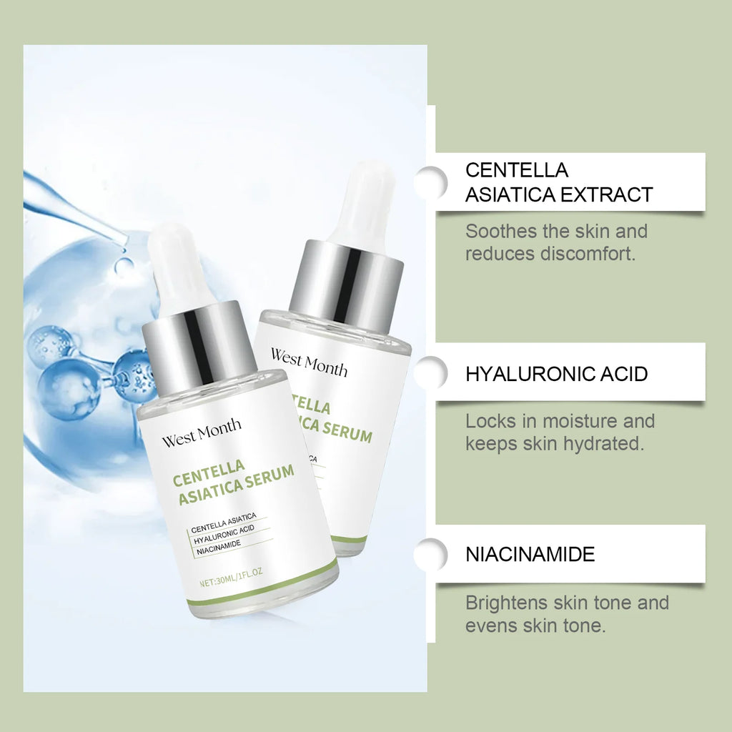 Centella Asiatica Serum Brightening Hydrating Facial Essence Soothing Moisturizing Anti-Redness Beauty Skincare Smooth Texture Oasis Select