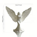 Graceful Spread-Wing Lady Angel Statue Matte PLA Blessing Sculpture Elegant Gown Tabletop Spiritual Relax Home Ornament Gift Oasis Select White