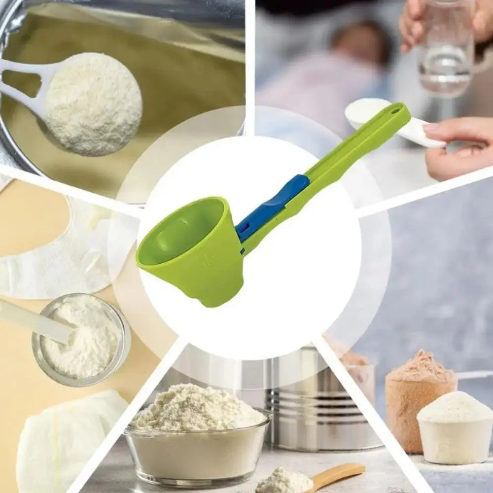Creative Flling Coffee Scoop Funnel Plastic Reusable Sliding Scoop Funnel 2 in 1 Sliding Design Measuring Spoon Kitchen Gadgets Oasis Select
