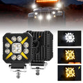 WISH 4 Inch Car Square LED Work Light Strobe Headlight White Yellow Offroad Driving Light Spotlight For Truck Cars Suv Boat Oasis Select Default Title