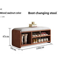 The shoe cabinet changing stool at home, the shoe rack, and the seat stool are integrated into the door. Long strip shoe stool Oasis Select Walnut 100-C