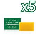 Jaysuing Botanical Soap Deeply Cleanse Skin Remove Dirt Moisturize Dry Skin Gentle Exfoliate Daily Body Wash Turmeric Body Soap Oasis Select 100g Boxed X 5PCS