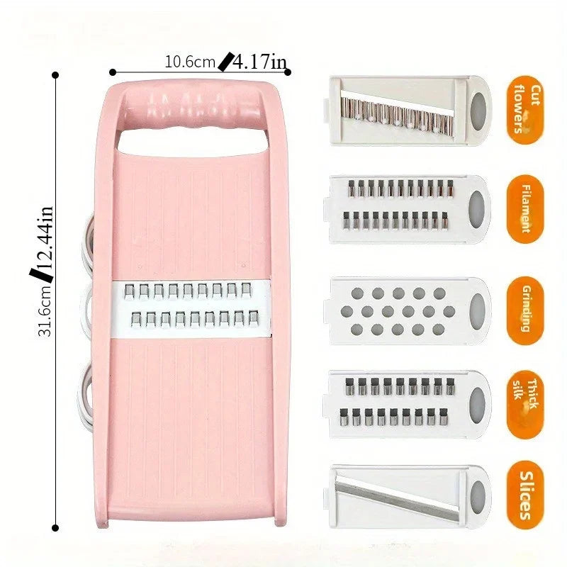 Mandoline Slicer for Kitchen 7-in-1 Mandoline Food Slicer,Potato/Cheese/Vegetable/Carrot/Cucumber Grater Oasis Select PINK KIT