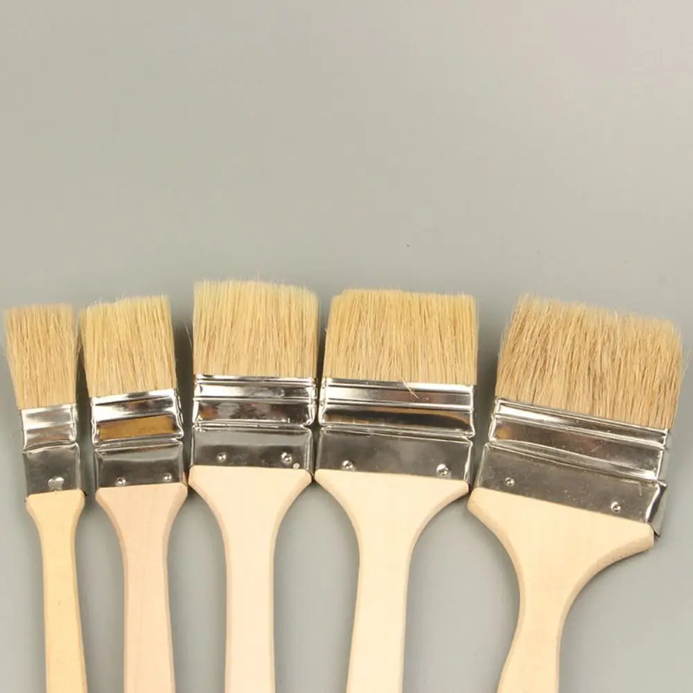 Long Handle Elbow Marine Paint Brush Solid Wood Handle Mixed Pig Mane Hair Elbow Paint Brush Cleaning Tool Wall Painting Oasis Select