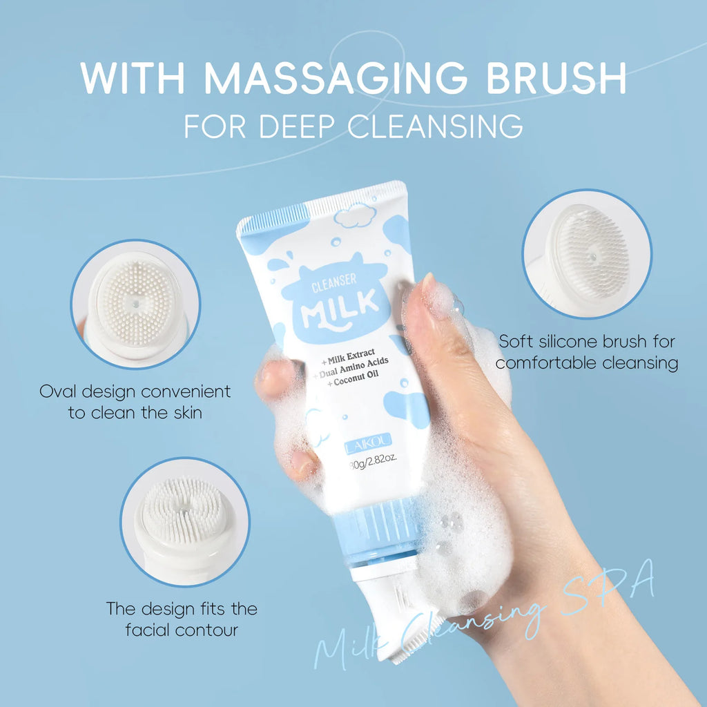 LAIKOU Milk Foaming Cleanser – Amino Acid Deep Clean 80g Foaming Facial Cleanser Oasis Select