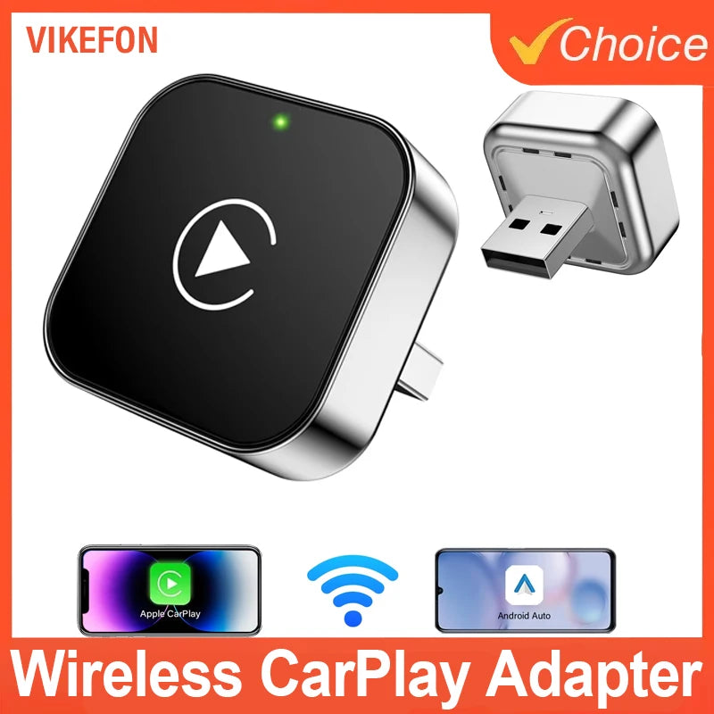 Plug & Play USB Dongle MiNi Universal Wireless CarPlay & Android Auto Adapter For VW, Toyota, Nissan, Honda, Ford, Benz & More Oasis Select